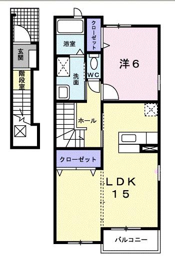 プラニシエ(1LDK/2階)の間取り写真