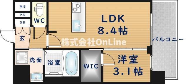 プレサンス東小橋エレディータ(1LDK/4階)の間取り写真