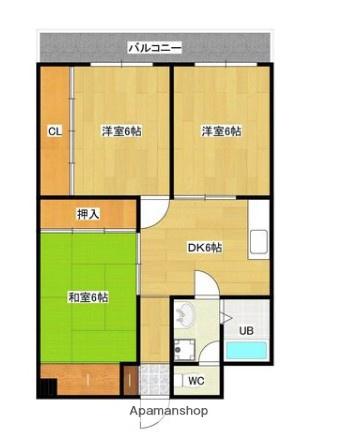 NA ビル(3DK/3階)の間取り写真