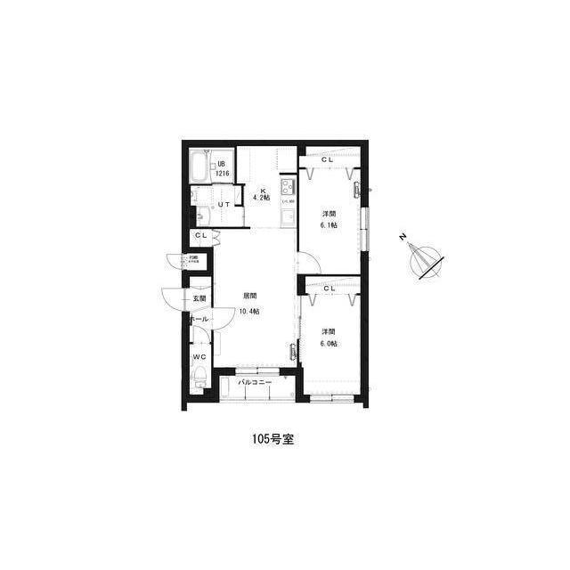 グランメール本郷通1(2LDK/1階)の間取り写真