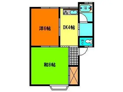 アーバンティ茨島(2DK/1階)の間取り写真