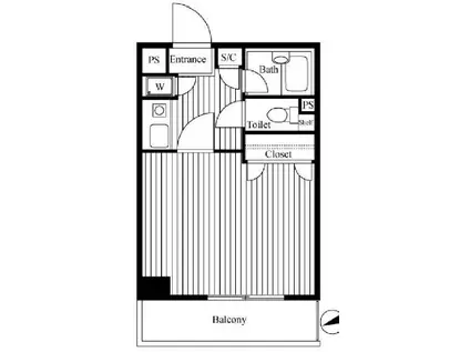 パークウェル代々木(1K/2階)の間取り写真