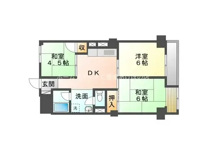 太和マンション(3DK/5階)の間取り写真