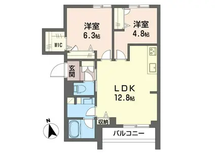 アルテシアII(2LDK/2階)の間取り写真