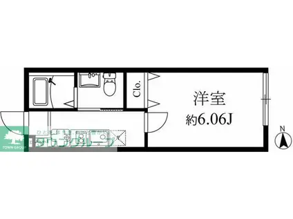 モダンラフォンテ高島平B(1K/1階)の間取り写真