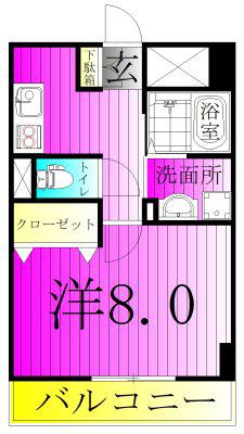 アルバ南柏(1K/5階)の間取り写真