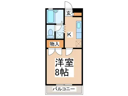 サザンクロス(1K/4階)の間取り写真