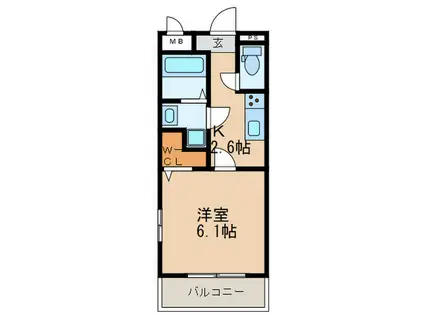 リコルテサンブライトネス(1K/2階)の間取り写真