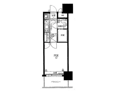 エステートモア高宮ペール(1K/8階)の間取り写真