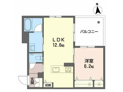 GREEN FOREVER 桜山(1LDK/3階)の間取り写真