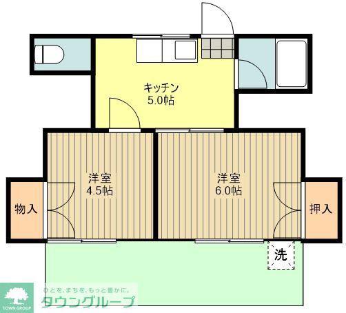 メゾンジュンアサヒ(2K/1階)の間取り写真