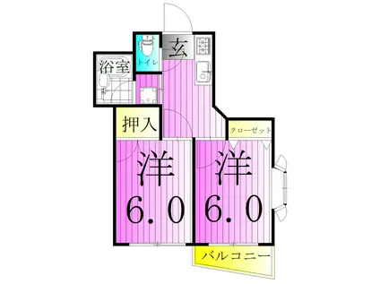 リバーサイド小泉(2K/2階)の間取り写真