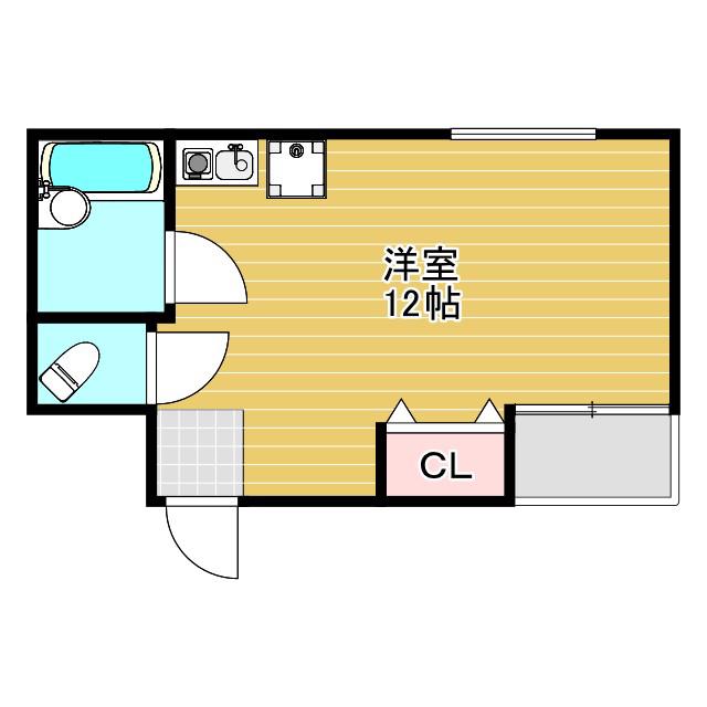 メゾンド服部豊(ワンルーム/3階)の間取り写真