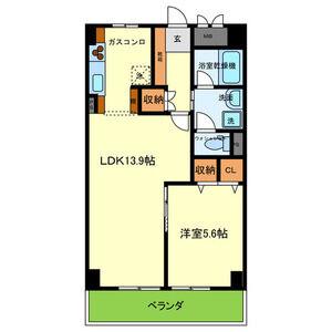 若草ハイツ(1LDK/5階)の間取り写真