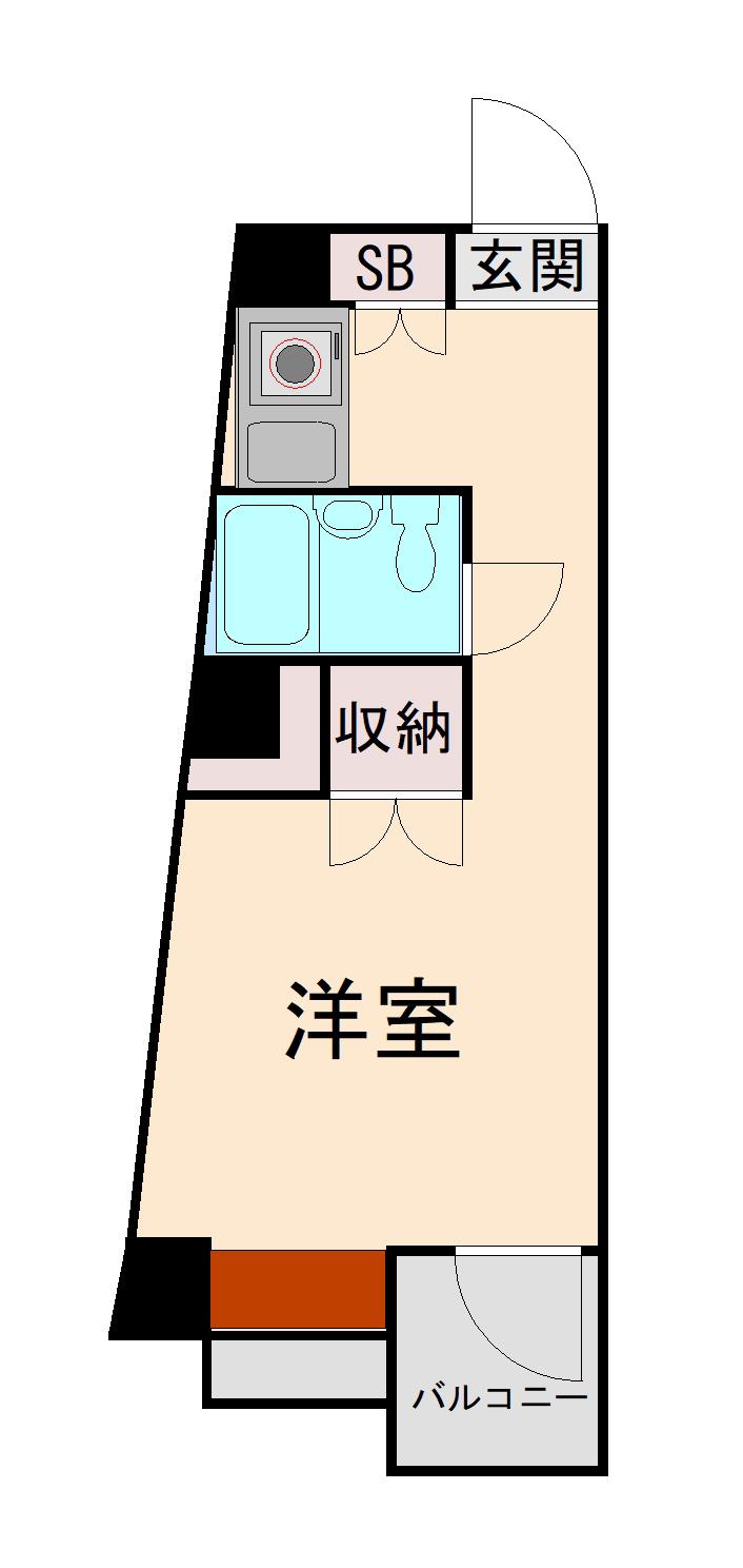 坂口ポートハイツ(ワンルーム/3階)の間取り写真