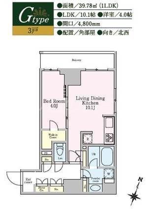 レジディア池上II(1LDK/5階)の間取り写真