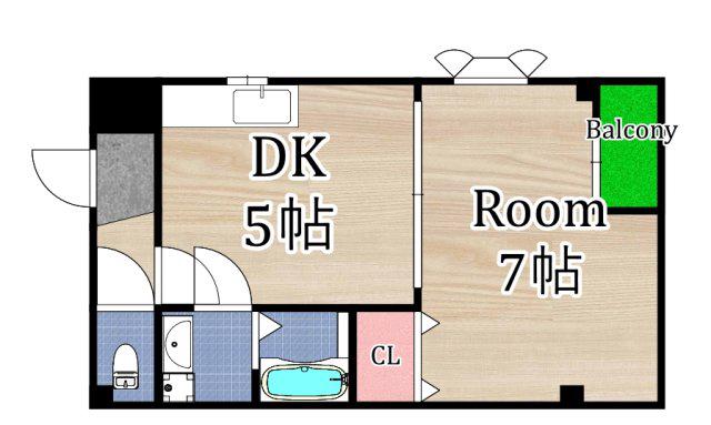 ピーノイースト(1DK/4階)の間取り写真