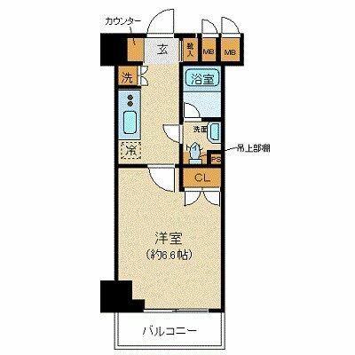 パレステュディオ麹町(1K/2階)の間取り写真