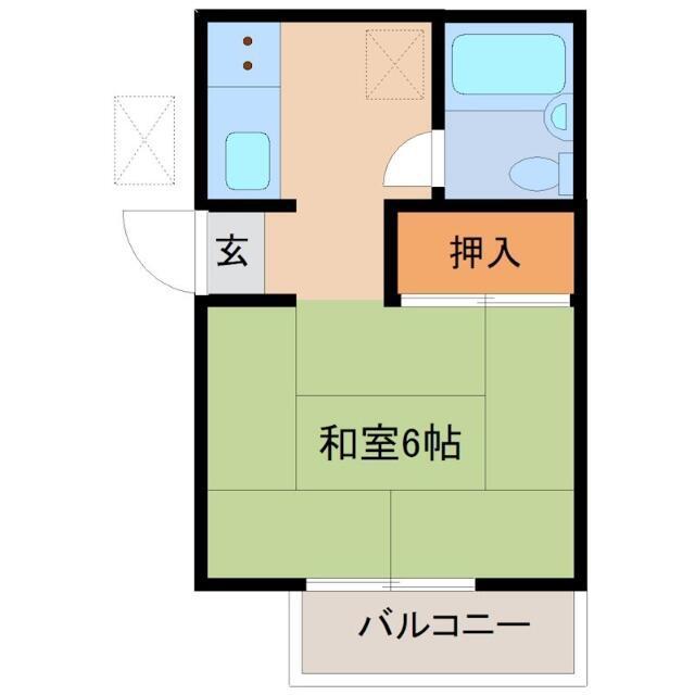 風間荘(1K/2階)の間取り写真