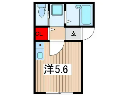 LA CASETTA 岩槻(ワンルーム/3階)の間取り写真