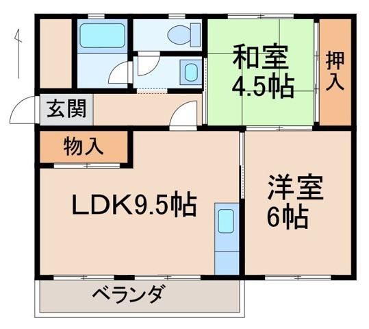 グリーンマンションI(2LDK/3階)の間取り写真