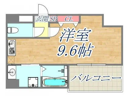 アーバンビュー西宮(ワンルーム/4階)の間取り写真