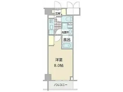 コンシェリア東京ベイサイドコート(1K/2階)の間取り写真