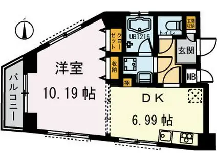 グランヒルズ馬込(1DK/3階)の間取り写真