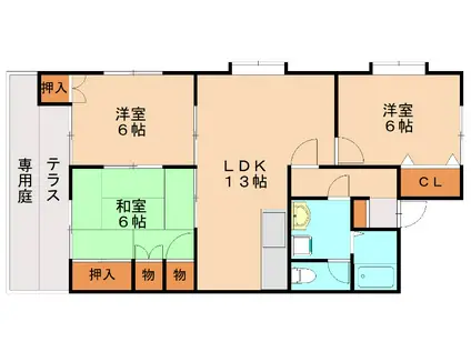HAPPINESS8 B(3LDK/2階)の間取り写真