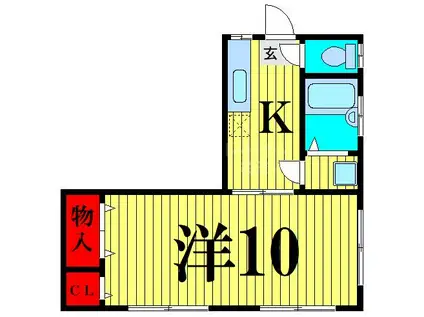 コーポ安楽(1K/2階)の間取り写真