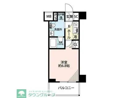 プレール・ドゥーク横濱子安(1K/6階)の間取り写真