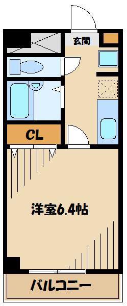 Mビル(1K/4階)の間取り写真