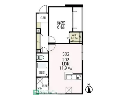プレジオ高津(1LDK/2階)の間取り写真
