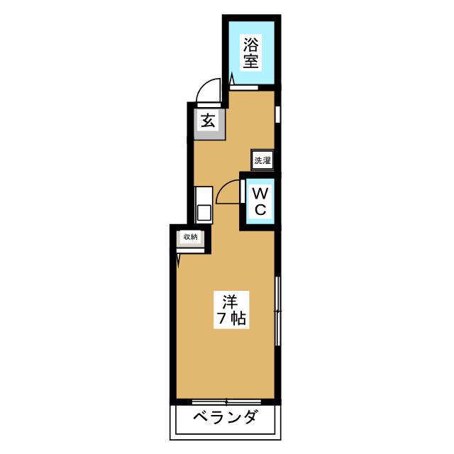 島根マンション(ワンルーム/2階)の間取り写真