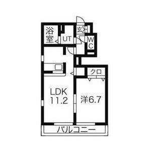 パストラルA(1LDK/1階)の間取り写真