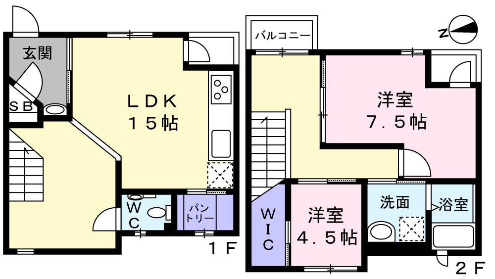 DOMA(2LDK/2階)の間取り写真