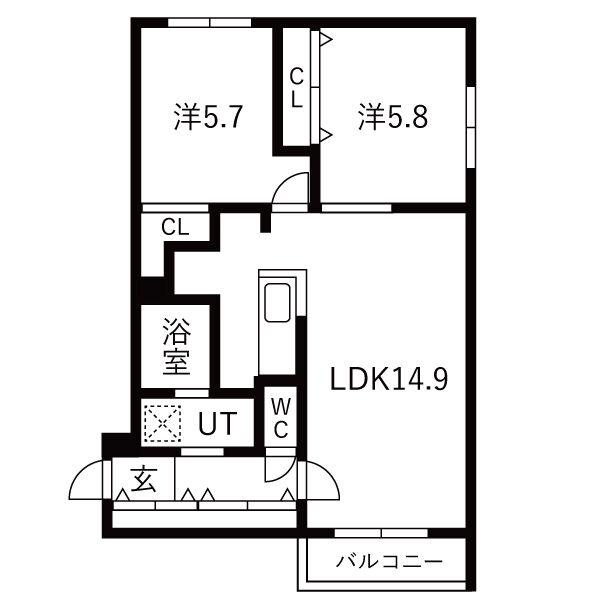 LA COLINA(2LDK/4階)の間取り写真