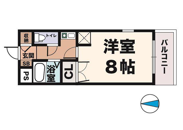 エスポワール大津和(1K/2階)の間取り写真