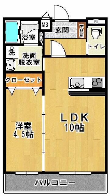 マンションプラチードグランデ(1LDK/3階)の間取り写真