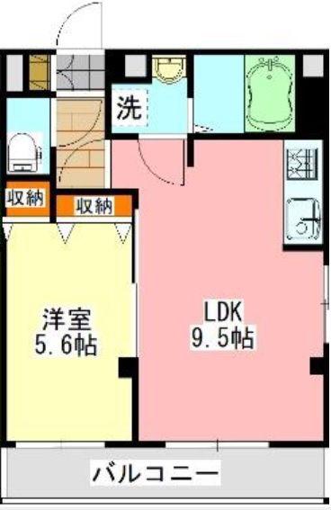 コネクトパークヒルズ稲毛海岸(1LDK/3階)の間取り写真