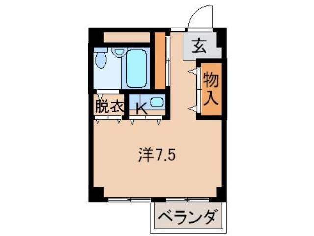 ＪＲ和歌山線 打田駅 徒歩18分 3階建 築36年(ワンルーム/3階)の間取り写真