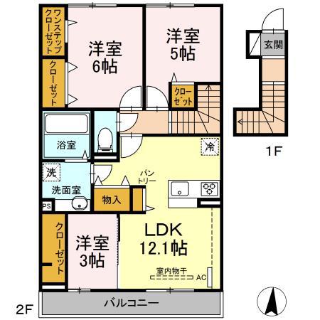 グランフォレストIII(3LDK/2階)の間取り写真