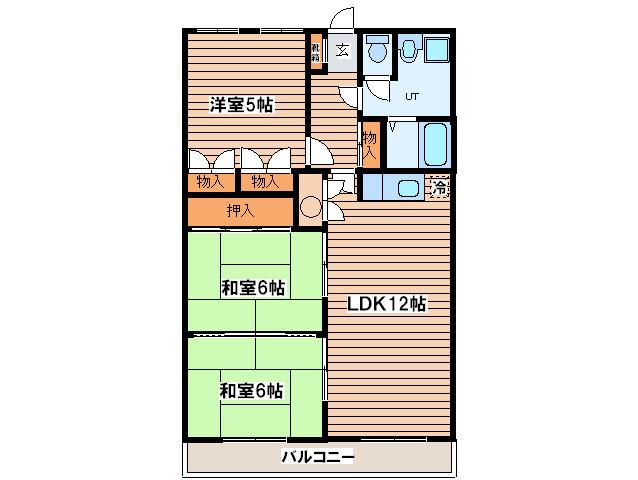 マインコーポ平岸(3LDK/8階)の間取り写真