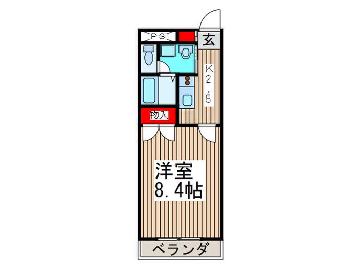 アンプルールフェールWIND(1K/3階)の間取り写真