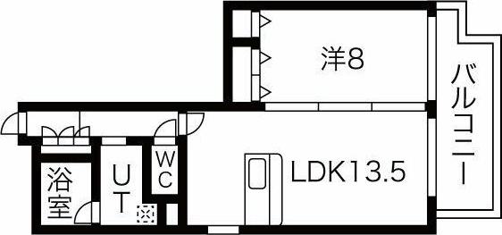コンソラーレ桜川V(1LDK/3階)の間取り写真