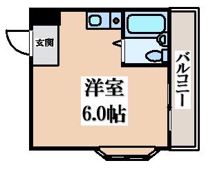 メゾン小若江(ワンルーム/2階)の間取り写真