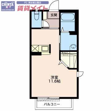 メゾンドTITI(ワンルーム/1階)の間取り写真