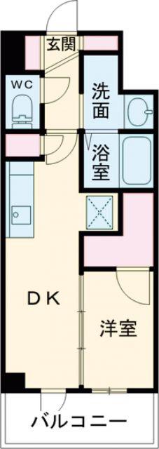 エステムコート名古屋新栄Vラポール(1DK/2階)の間取り写真