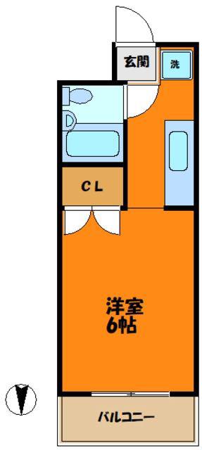 ヤマトビル(1K/3階)の間取り写真