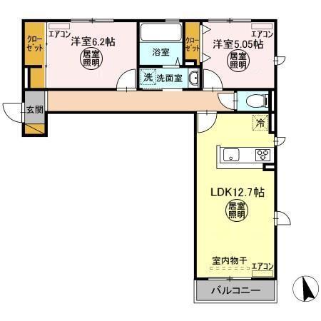 RESO・CALM(2LDK/3階)の間取り写真